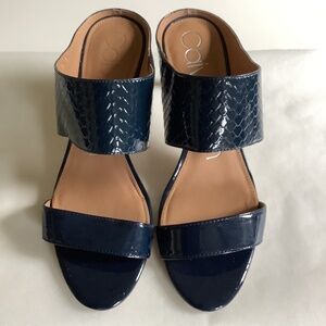 Calvin Klein Cecily Navy Blue Sandals Heels Slides Size 9